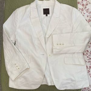 The Limited - white body 55% linen, 45% cotton and lining 100% polyester blazer